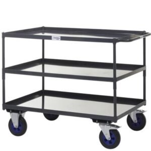 apollo uk table top truck steel shelf 3 shelf grey