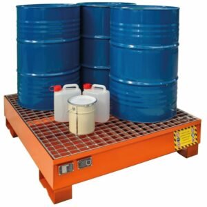 sall justrite steel 4 drum spill containment pallet