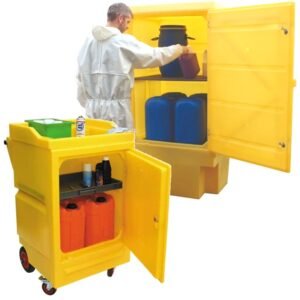 Polyethylene plastic coshh chemical storage cabinets